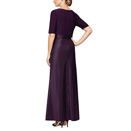 Alex Evenings Women's Satin Ballgown Formal Event Dress with Pockets and Tie Belt (Petite and Regular Sizes)2