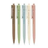 M&G Gel Pens, 5 PCS Retractable Quick Dry Gel Ink Pen, Fine Point 0.5mm Triangular Black Ink Pens, Eco Friendly Smooth Writing Silent Pens for Home School Office Supplies