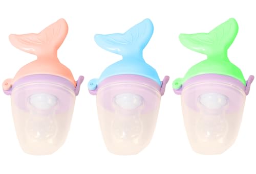 Image of Baby Skin Care Powder Talcum Puff Case Cum Container Box With Fruit Feeder Nibbler Teether For Babies /Kids /Toddler /New Born BPA Free (PATTERN 43)