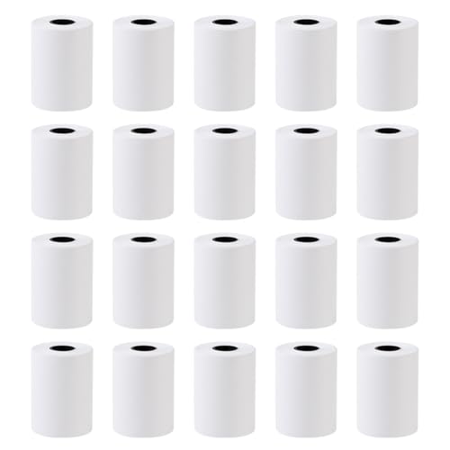 LiangYuanZen 20 rollos de papel térmico premium de 57 x 40 mm, para impresora EPOS, terminal POS, sistema de caja registradora, núcleo de papel: Ø 13 mm, sin BPA, color blanco.