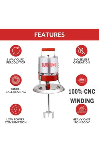 Image of BLUE SUN Valona Machine /Blender MADHANI for Making Butter Milk, Lassi, Cream, Curd- Large - Multicolor (Valona Machine)||BLUE-0-SUN||