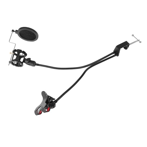 LALADEFIEE 携帯生放送台 マイクアームスタンド 電話ライブブロードキャストブラケット マイクスタンド デスクトップ 生放送ブラケット ポータブルマイクスタンド プラスチック Black