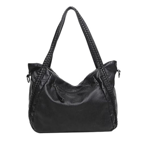Sac femme bandoulière noir grand sac à main élégant tissé moderne