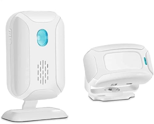 Dunuiov人感センサー チャイム 人感チャイムセット ドア窓チャイム ワイヤレスチャイム 赤外線センサー 防犯 インターホン ナイトライト 5つモード 4段階の音量 36種類の呼出音楽 (1ホスト+1インダクタ)