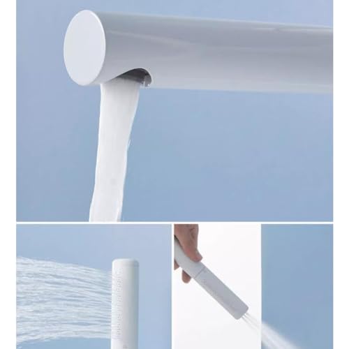 Mitigeur bain douche blanc et laiton pour baignoire moderne - 5