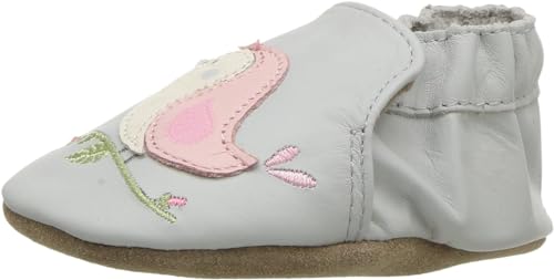 Robeez Baby Girls and Unisex Soft Soles Slip-Resistant Crib Shoes Slippers Moccasins for Infant and Toddler -Bird Buddies - 6-12 Months