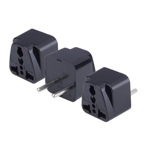 Image of MX Europe Travel Adapter, India to Russia, Europe, Turkey, Italy, China & More Conversion Plug - Type C Travel Adapter - Perfect for Laptop, Camera Charger and More Pack of 3