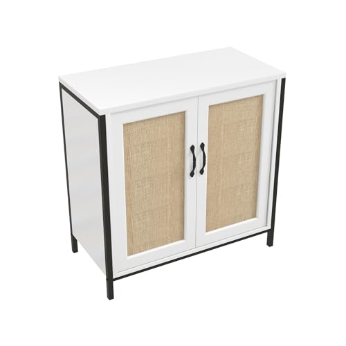 AsyPets Buffet Cabinet - Rattan Decorated Doors, Ample Storage, Functional Doors and Shelves.
