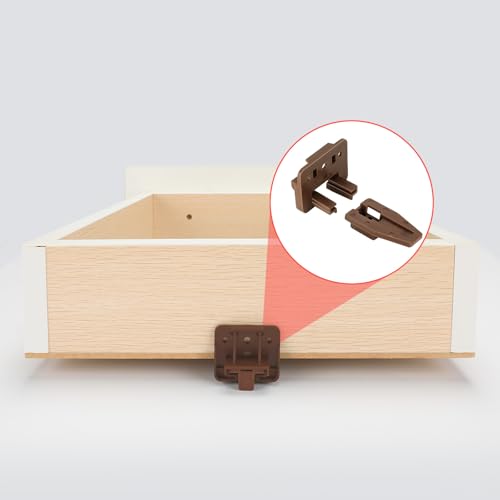 homdiy 2 Pack Plastic Drawer Slides Track Guide and Glides-Drawer Replacement Part for Center Mount Drawer,Brown Replacement Parts for Dressers and Nightstand Drawer Systems - Image 6
