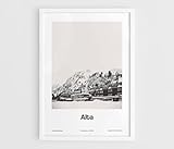 Alta Utah Poster Print Wasatch Mountains Town Travel Wall Art Minimalist Custom City By Artica