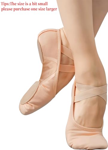 DANSHOW Ballet Shoes for Women Girls Highly Stretch Cotton Shoes Slipper Split Flats Sole2