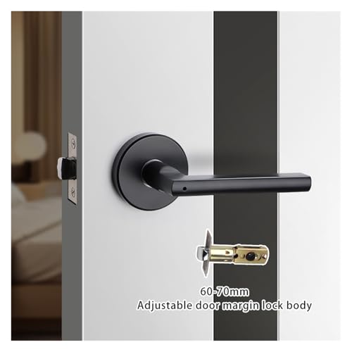 Cerradura de puerta interior negra de acero inoxidable con pestillo de lengüeta 3