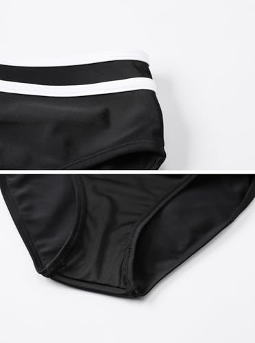 Image of J.E Sterguard Girls Two Piece Swimsuits Teen Bikini Girls' Swimwear Girl Black Swimsuits Size 10-12 1603-H