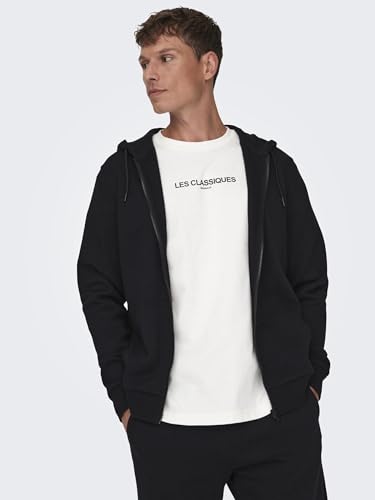 Only & Sons Felpa Con Cappuccio Onsceres, Nero, Xxl - 6