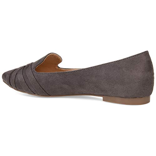 Brinley Co. Womens Pointed Toe Flat Grey, 8 Regular US2