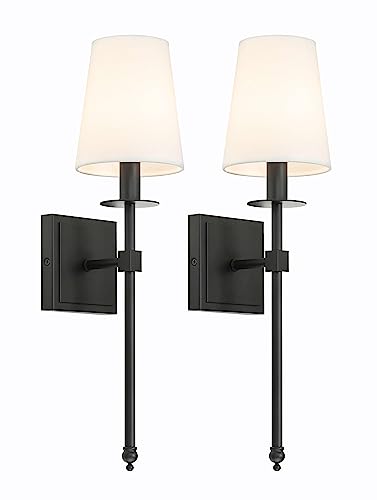 XiNBEi Lighting Black Wall Sconces Set of 2, Classic Sconces