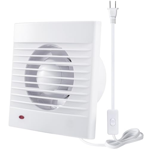 GROWNEER 4'' Wall Exhaust Fan, 15W 90 CFM Wall Mount Small Ventilation Fan, ABS Waterproof Wall...