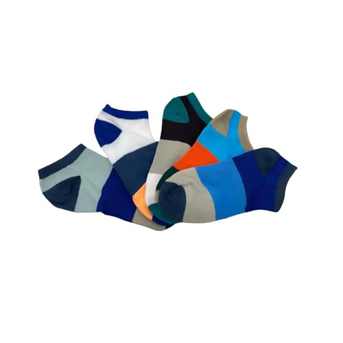 Image of MOMISY Men's Premium Cotton Cushion Ankle length Socks, (Multicolor) Pack of 5 (Free Size)