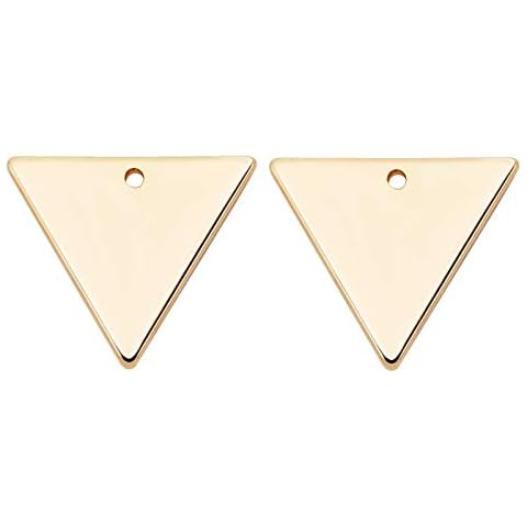 BENECREAT 30 Packs Gold Plated Triangle Charms Cover