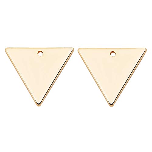 BENECREAT 30 Packs 18K Gold Plated Brass Triangle Charms Pendants for DIY Necklace Bracelet Earring Jewelry Making Crafts, 14x12mm