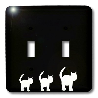 Placa de interruptor doble para gatos decorativa y resistente 3