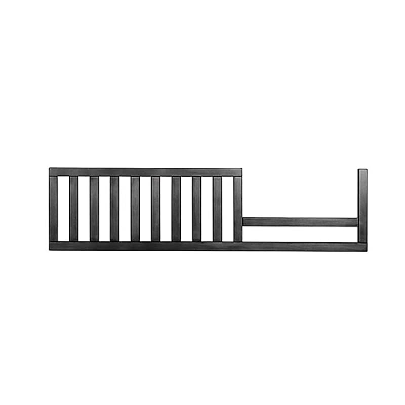 Image of Toddler Bed Safety Guard Rail for Evolur Baby Convertible Cribs - Solid Wood Rail for Convertible Crib to Toddler Bed Conversion - Safety Bed Rail for Children (Onyx Black, Model 811)