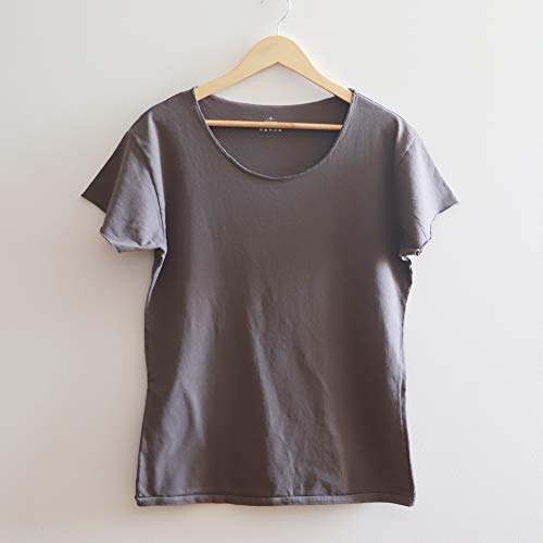 Men's Scoop Neck T Shirts Short Sleeve Muscle Cut Tee Tops For Athletic Gym Workout Bodybuilding Build 100% Washed Cotton Color Dark Gray Size M #TOP3