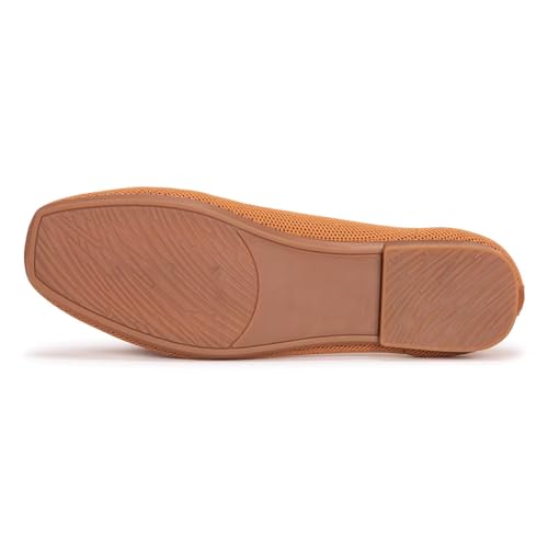 Image of Frank Mully Women's Loafer Flats Square Toe Comfortable Office Work Shoes, Cute Penny Loafer Slip On Walking Driving Shoes