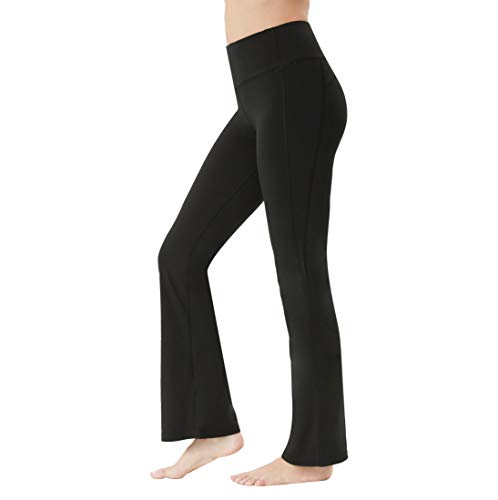 LANBAOSI Flare Yoga Byxor för kvinnor Hög midja Tummy Control Workout Leggings med fickor