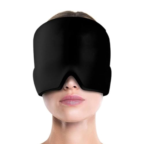 Alivio Para Migraña,Gorro De Gel Frío,Gorro De Gel Frio Migraña,Reutilizable De Compresas Frias Y Calientes,Negro,Kiuiom