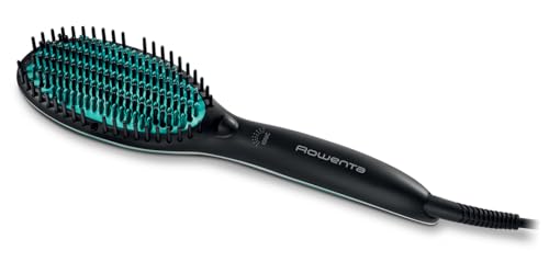 Rowenta Cepillo alisador Power Straight CF5820F0 - especial para cabello muy rizado, con generador de iones y temperatura regulable hasta 200º, púas de gran sujeción desde la raíz