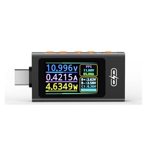 Testeur Voltmètre Ampèremètre TYPE-C UT01C noir avec fonction mesure de capacité 30V