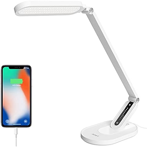 JKSWT Lámpara de Escritorio LED con Cuidado de Ojos Regulable y Función de Memoria Cover