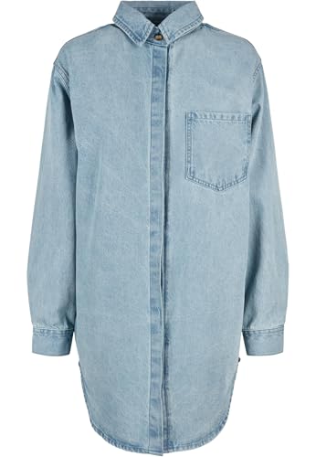 Urban Classics Damen Ladies Oversized Denim Shirt Dress Kleid, tintedlightbluewashed, L