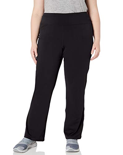 Amazon Essentials Women's Plus Size Performance Mid-Rise Bootcut Legging, Black, 1X