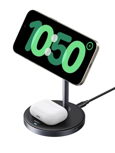 UGREEN MagFlow 2-in-1 ワイヤレス充電器 15W 45382 [ブラック]