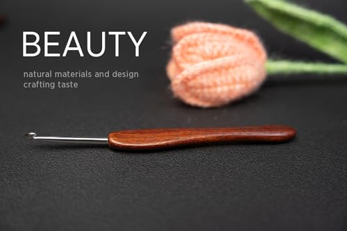Image of SEVENSUN Mimosa Crochet Hooks Set 5 Pack of 0.8mm 1.0mm 1.4mm 1.6mm 1.8mm Crochet Hook, Hand Polished Ergonomic Crochet Hooks, Stainless Steel Crochet Hook, Crochet Needle Set