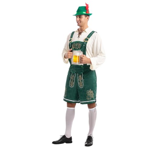 image for Spooktacular Creations Bavarian Oktoberfest Costume, Lederhosen Men Ge