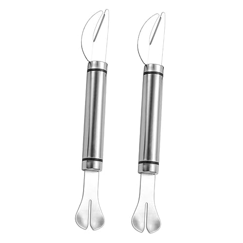 OUNONA 2pezzi Coltello per Intestini di Pollame Utensile da Cucina in Acciaio Inossidabile Apriintestino Multifunzione per Pulire Gamberetti e Pesce