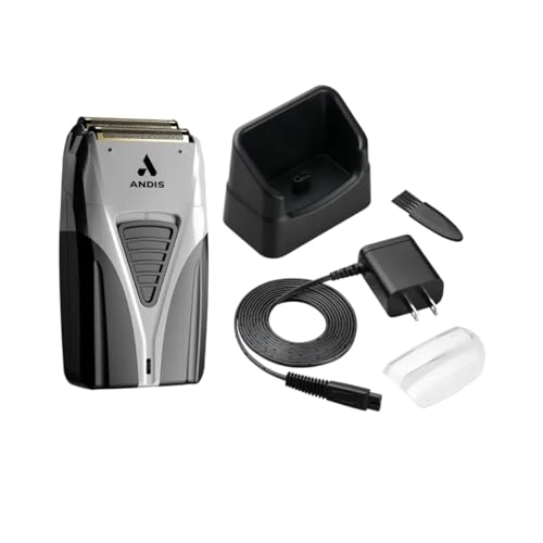 Image of Andis TS-2 17255 Pro Foil Lithium Titanium Foil Shaver, Cord /Cordless, Smooth Shaving Cordless Shaver with Charger, Black
