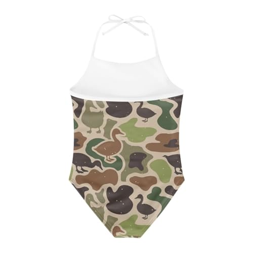 Image of ELEQIN Cartoon Animal Cute Girls One Piece Swimsuit Adjustable Swimwear for 3Y-10Y