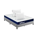 Luuna Basics 1 Colchón Matrimonial 16cm + Box Metal Gris + 2 Almohadas Ajustables Firmes | Confort...