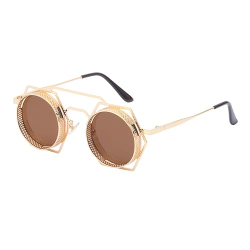 Lunettes de soleil rétro en métal creux MUTYNE pour femme style punk