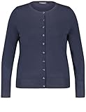 samoon strickjacke Durchgehende Knopfleiste Samoon Damen Strickjacke aus nachhaltigem Feinstrick Langarm, Ärmelbündchen unifarben Dark Lake Blue 54