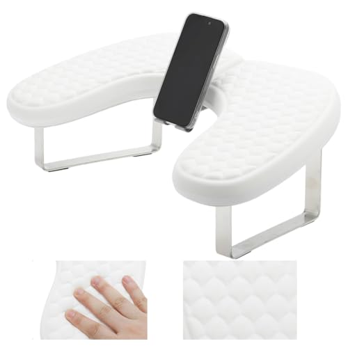 Repose-bras compact ongles blanc avec support de téléphone portable