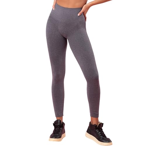 FOCENZA Leggings Donna Sportivi a Vita Alta con Effetto Push Up in Microfibra Morbida e Traspirante, Made in Italy (Antracite, s/m)