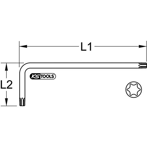 Llave Acodada Torx Con Cabeza De Bola, Xl, T80, Amarillo