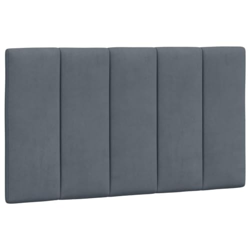 vidaXL Cabecero de Cama Acolchado Terciopelo Gris Oscuro 90 cm