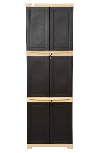 Image of Prima Viva-3 Plastic Storage Cabinet (Medium H 6 Ft x W 2 Ft x D 1.16 Ft) | 5 Compartments Multipurpose Organizer for Home & Office | Strong, Stylish & Spacious Cupboard for Clothes & Essentials