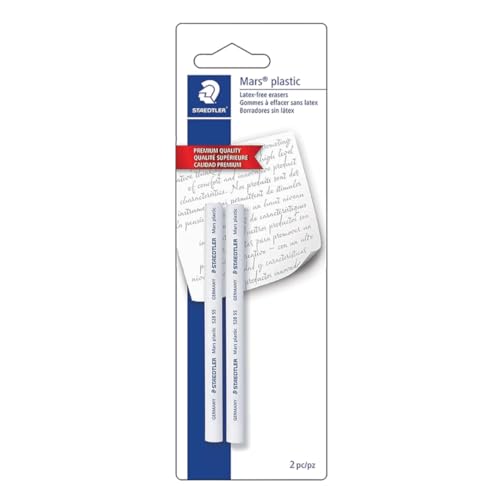 Image of STAEDTLER Mars Plastic Eraser Refills 18-Pack White 36 Count | 18 Sets of 2 pcs- Latex-Free Erasers, Replacements for Refillable Holder, School & Office